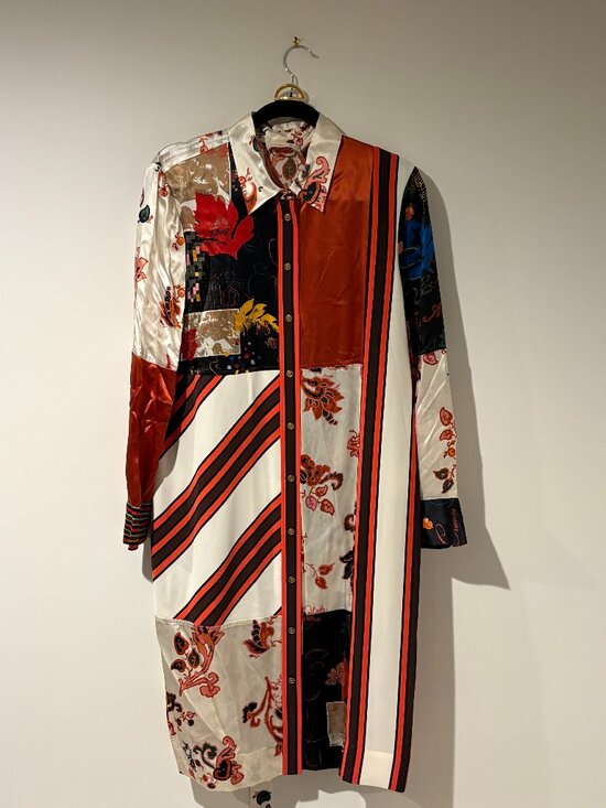 Tory Burch Dresses & Skirts - Tory Burch Red, Black, White Patchwork Shirt Dress